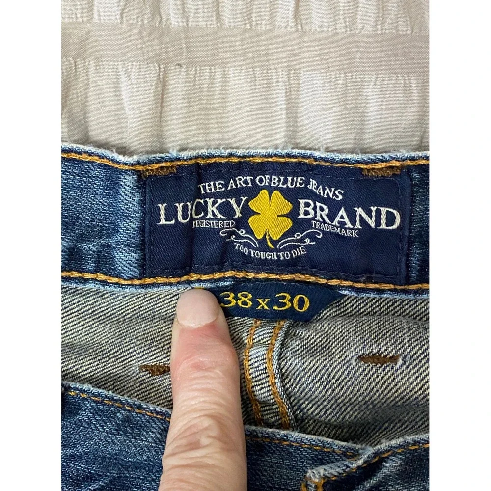 Lucky‎ Brand 181 Relaxed Straight Leg Jeans Mens 38x25 Blue Denim **READ**